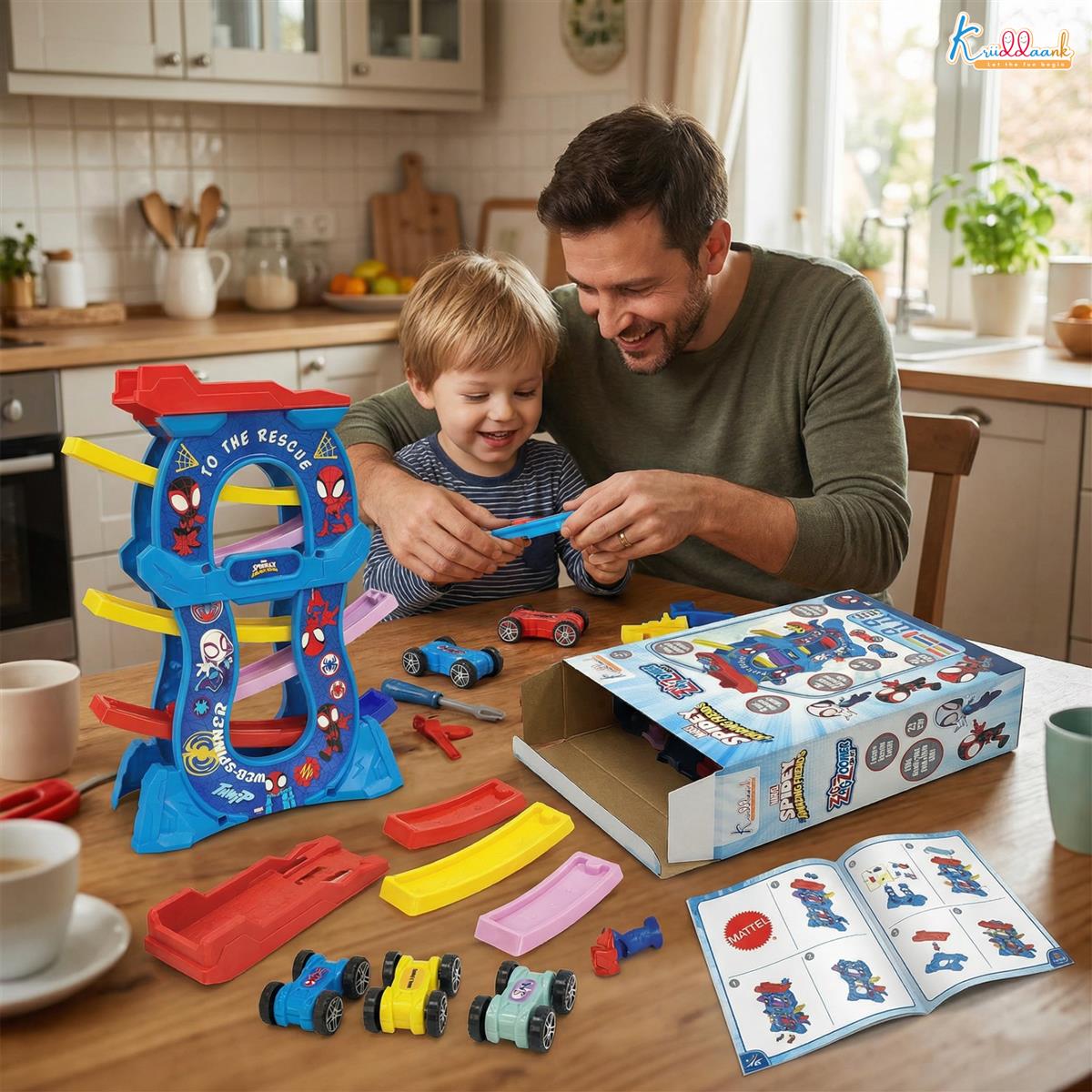 Kriiddaank Zig Zag Zoomer Spiderman Ramp Racer Car Set