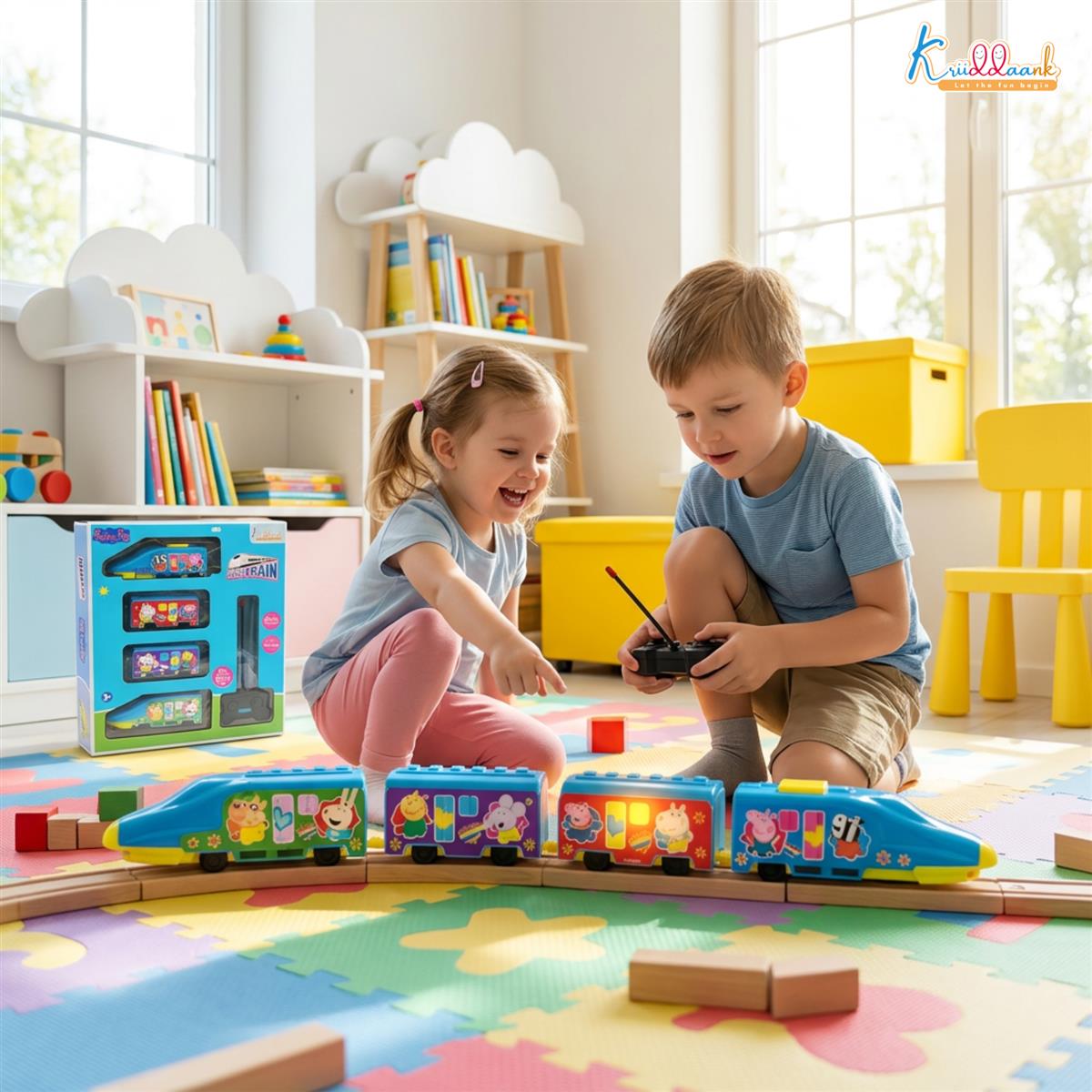 Kriiddaank Peppa Pig Theme RC Train Toy for Kids