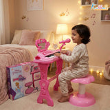 Kriiddaank Disney Princess Little Pianist Keyboard Toy with Microphone & Stool