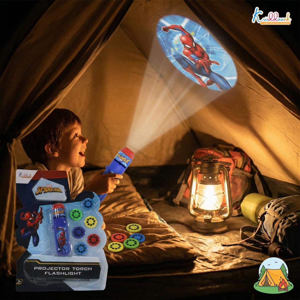 Kriiddaank Spiderman Handheld Projector Torch & Drawing Set for Kids