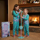 Kriiddaank Frozen Theme Karaoke Microphone with Adjustable Stand for Kids Sky blue