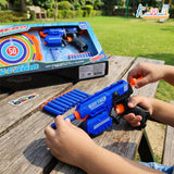 Kriiddaank X Hero Soft Bullet Blaster Gun Toy for Kids with 10 Foam Darts, Target Board, and Safety Glasses