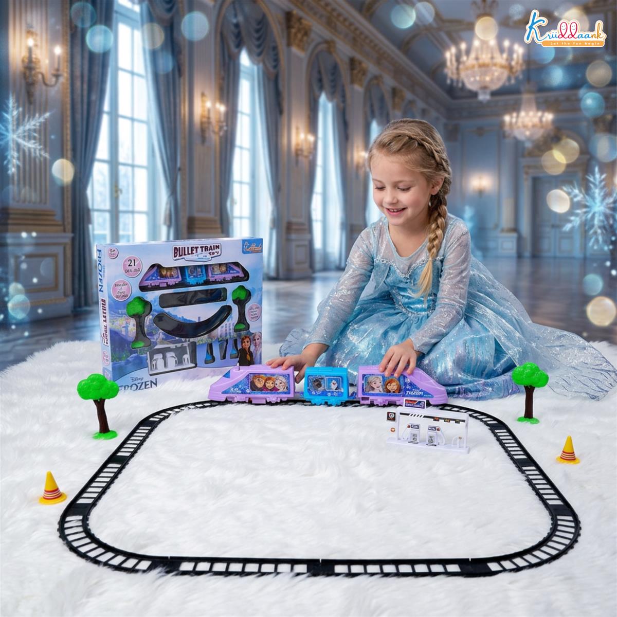 Kriiddaank Frozen Theme Train Set