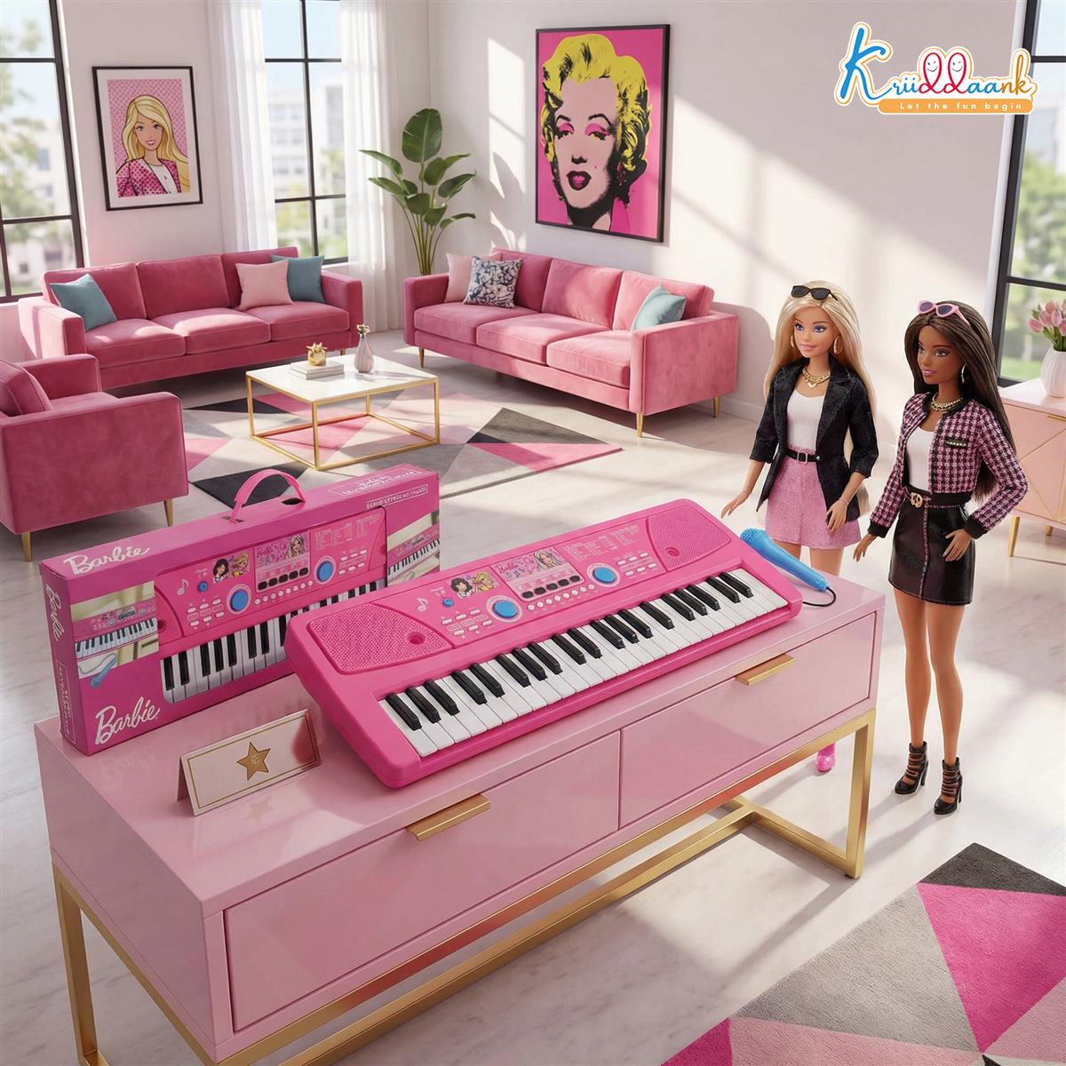 Kriiddaank Barbie 50 Keys Musical Keyboard Piano for Kids