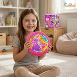 Kriiddaank Disney Princess Hover Football - Indoor Air Power Soccer Ball with LED Lights & Foam Bumper - Pink