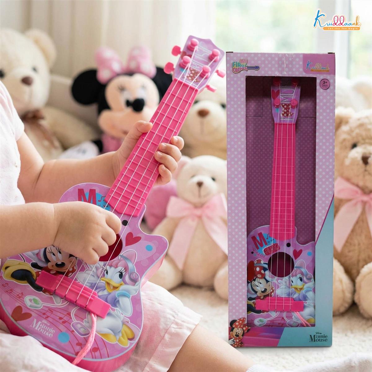 Kriiddaank Minnie Mouse Theme 4-String Toy Guitar for Girls