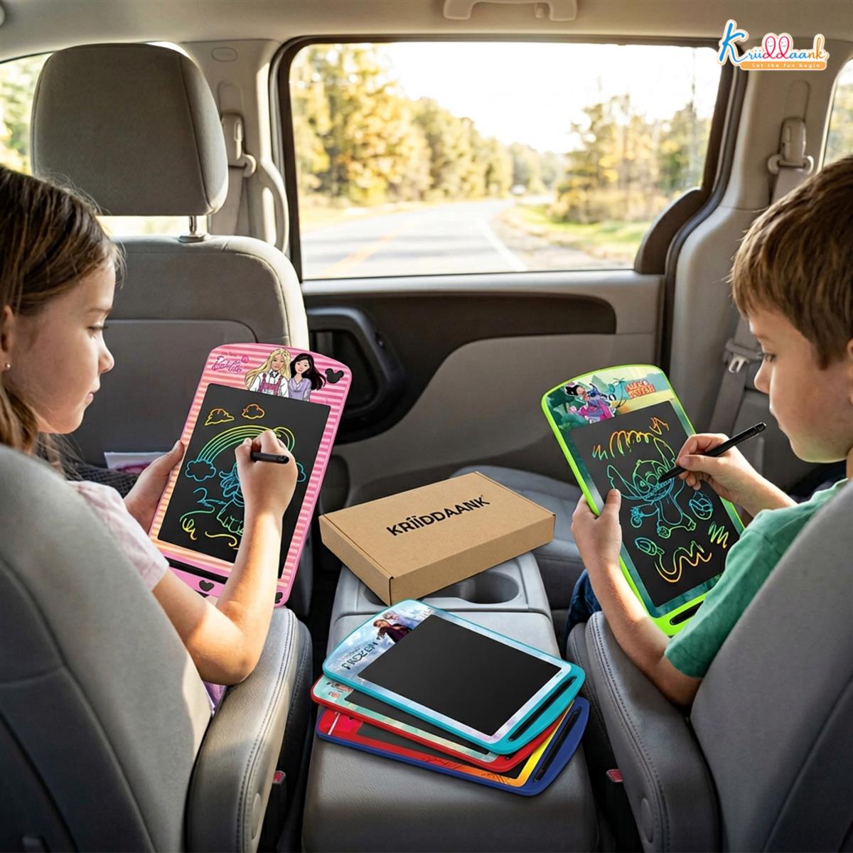 Kriiddaank Pack of 4 LCD Writing Tablet Multicolor
