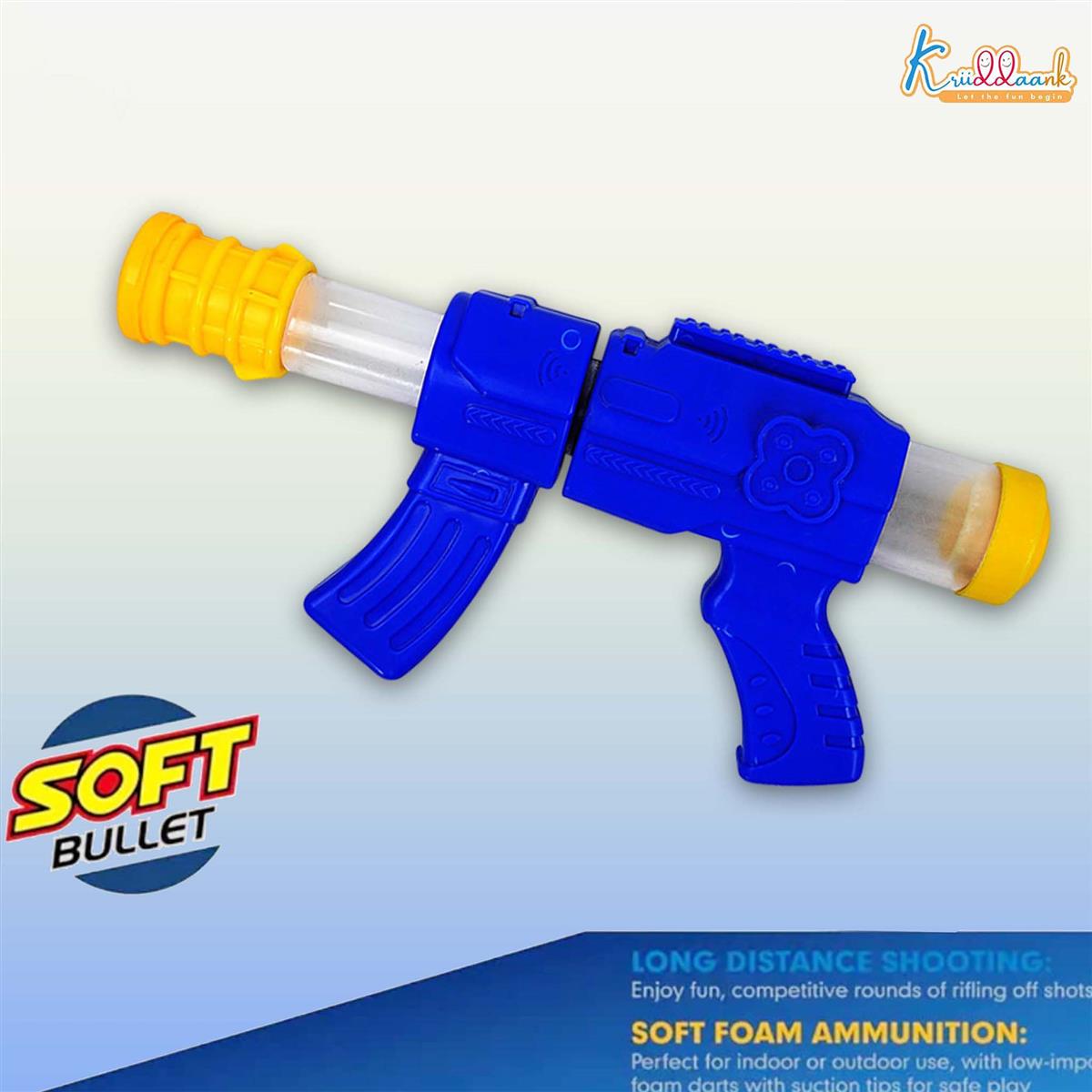 Kriiddank Foam Dart Gun Soft Ball Air-Powered Blaster Toy for Kids - Shooting Game with Target Boards & 16 Pieces