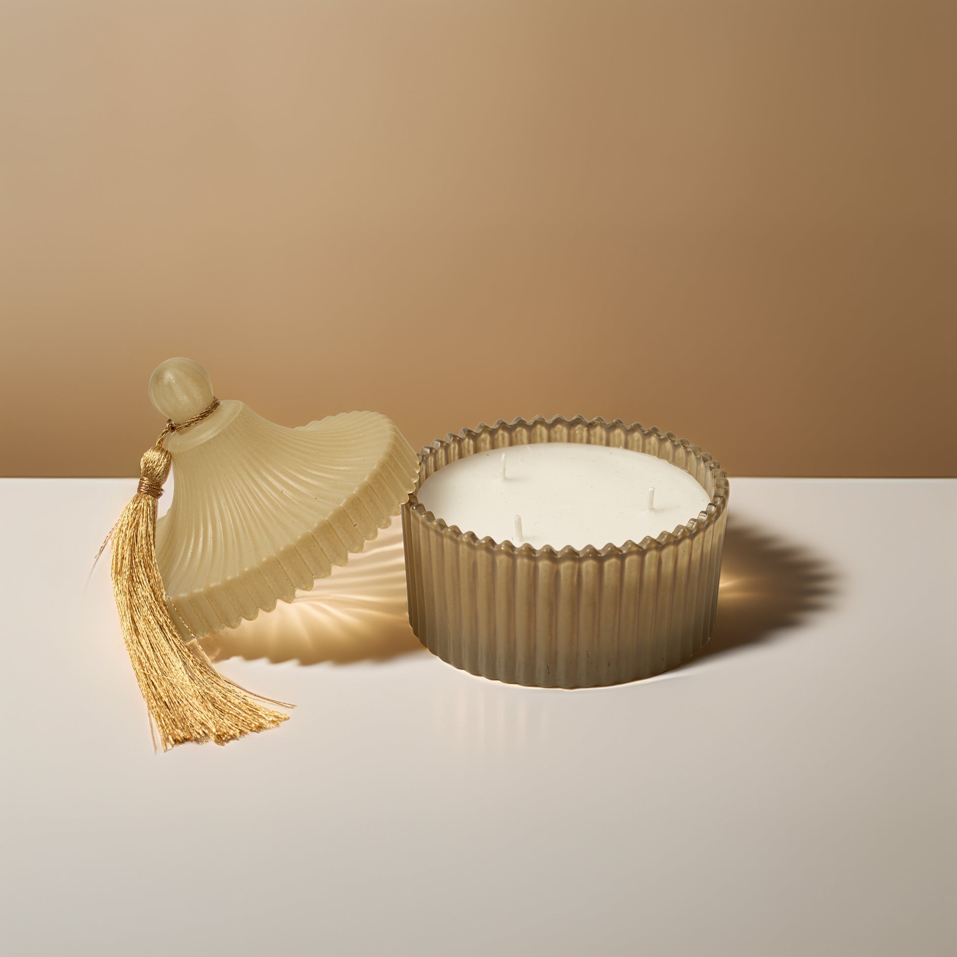 Lerrica Crest Jar Candle with Tassel on top Lid