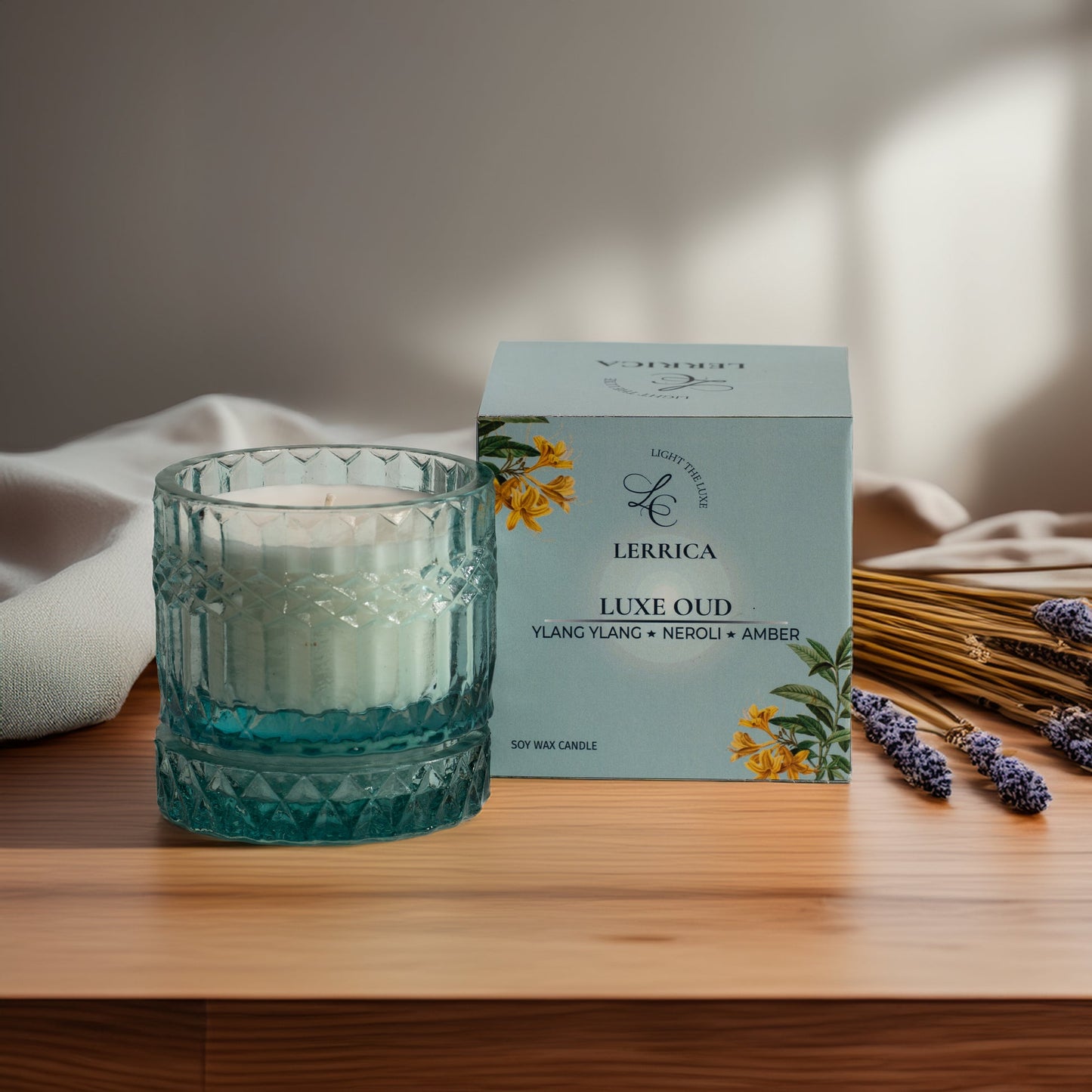 Lerrica Faceted Crystal Jar Candle Elegance - 180 GM