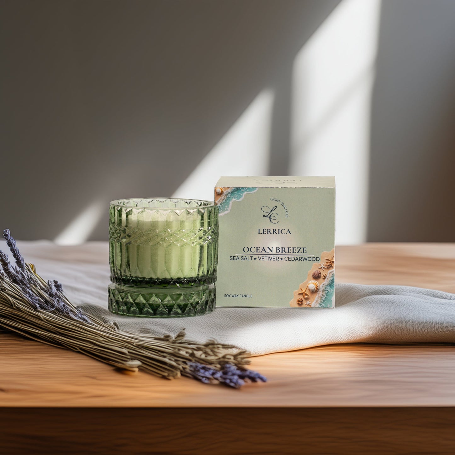 Lerrica Faceted Crystal Jar Candle Elegance - 180 GM