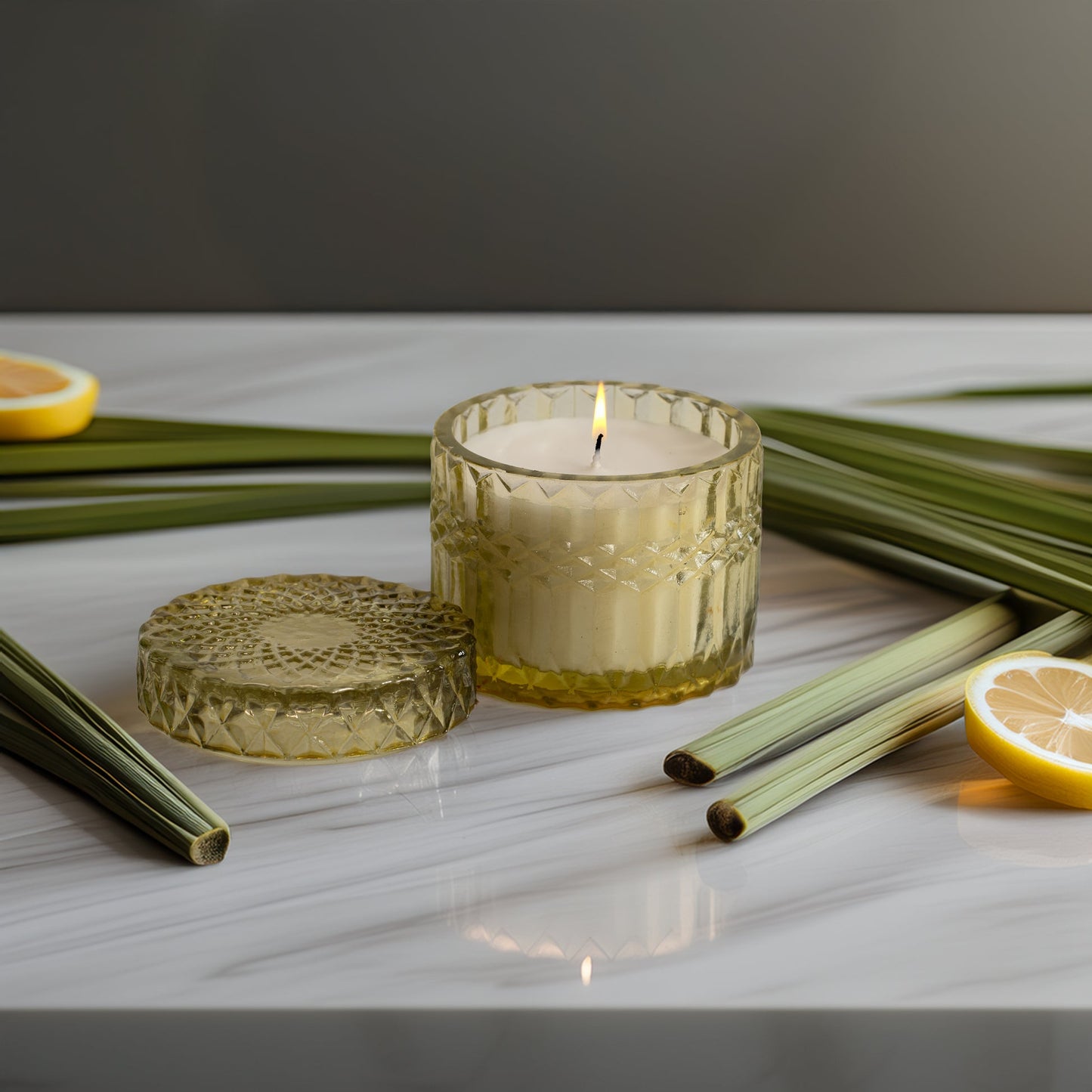 Lerrica Faceted Crystal Jar Candle Elegance - 180 GM