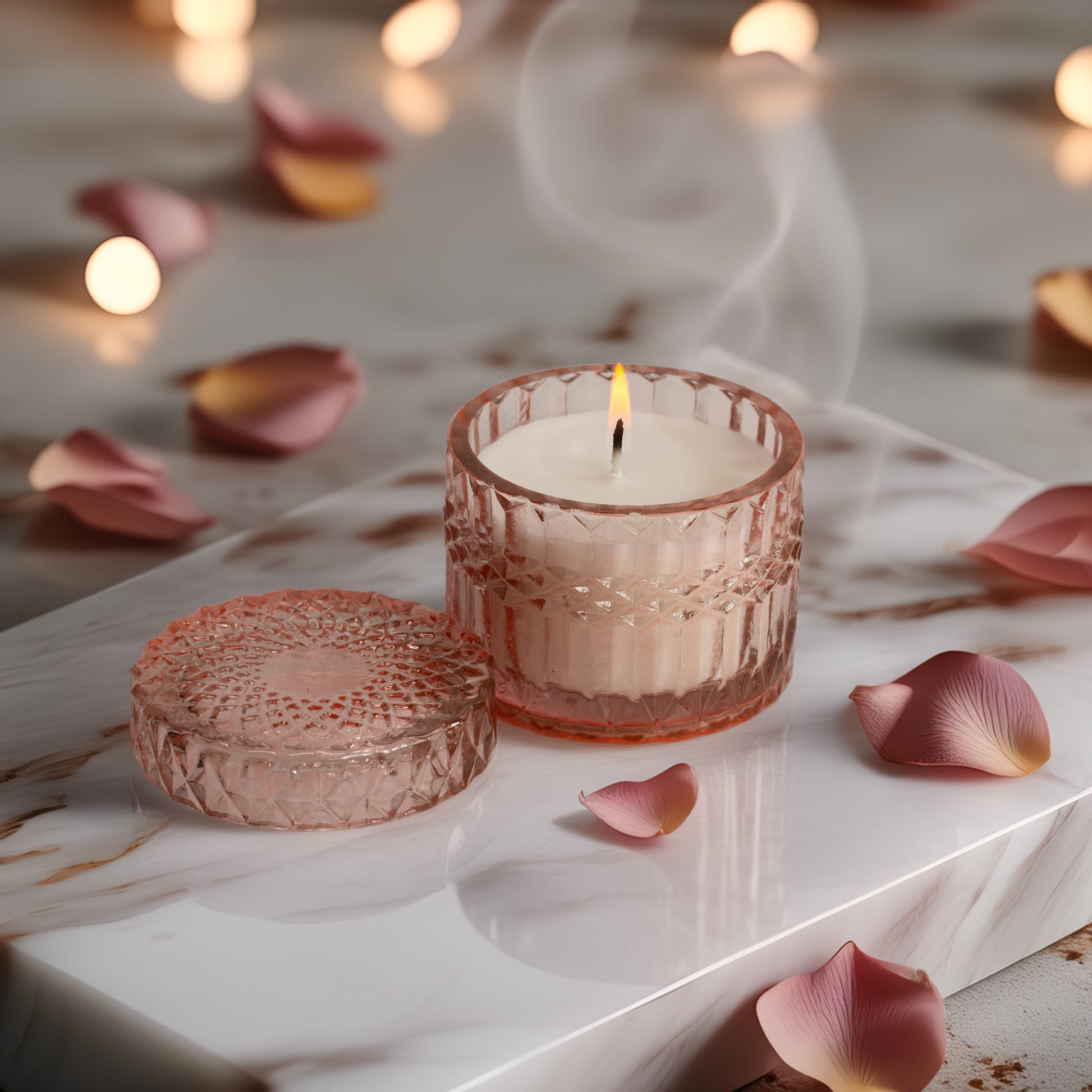 Lerrica Faceted Crystal Jar Candle Elegance - 180 GM