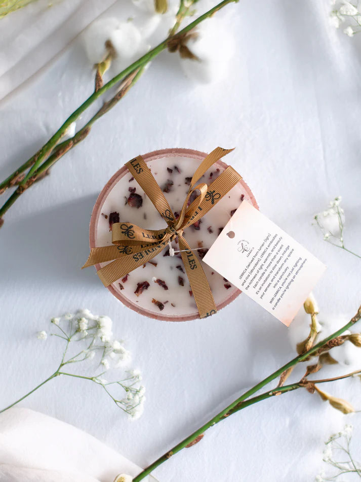 Lerrica  Rose Petal Infusion Bowl Candle - Pink 250GM