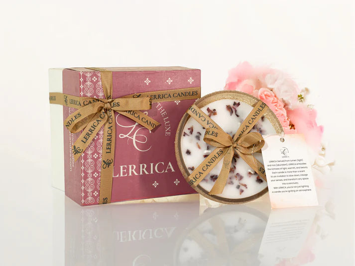 Lerrica  Rose Petal Infusion Bowl Candle - Gold 250GM