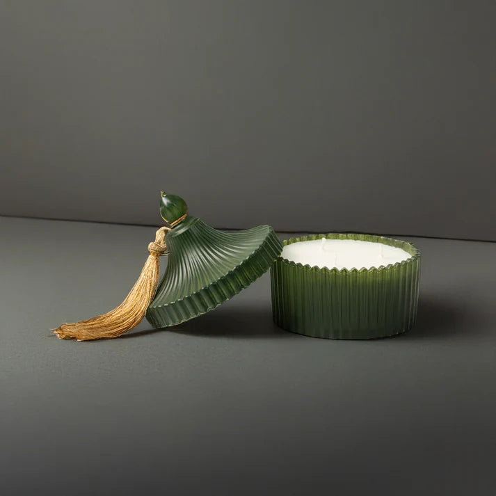 Lerrica Crest Jar Candle with Tassel on top Lid
