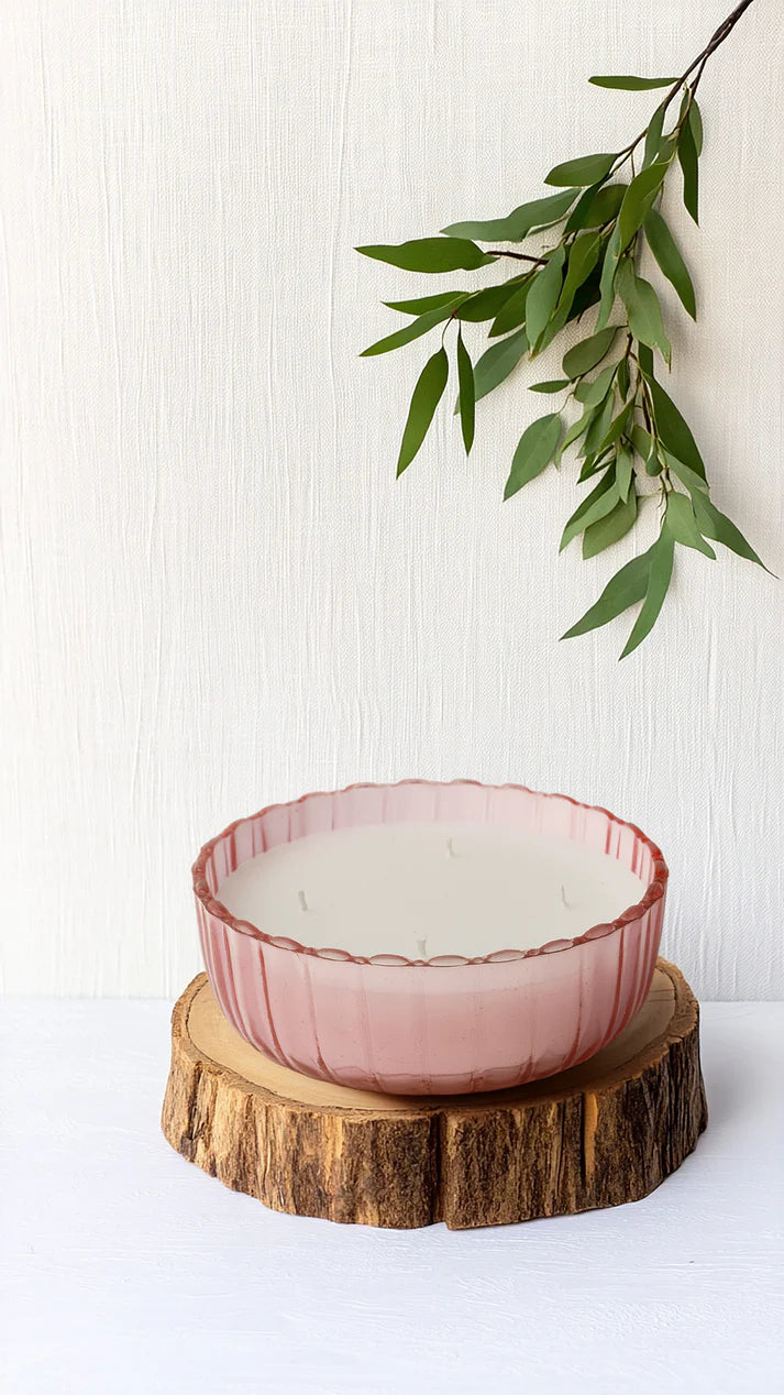 Lerrica  Horizon Ripple Scented Wax Bowl - Gold 600GM