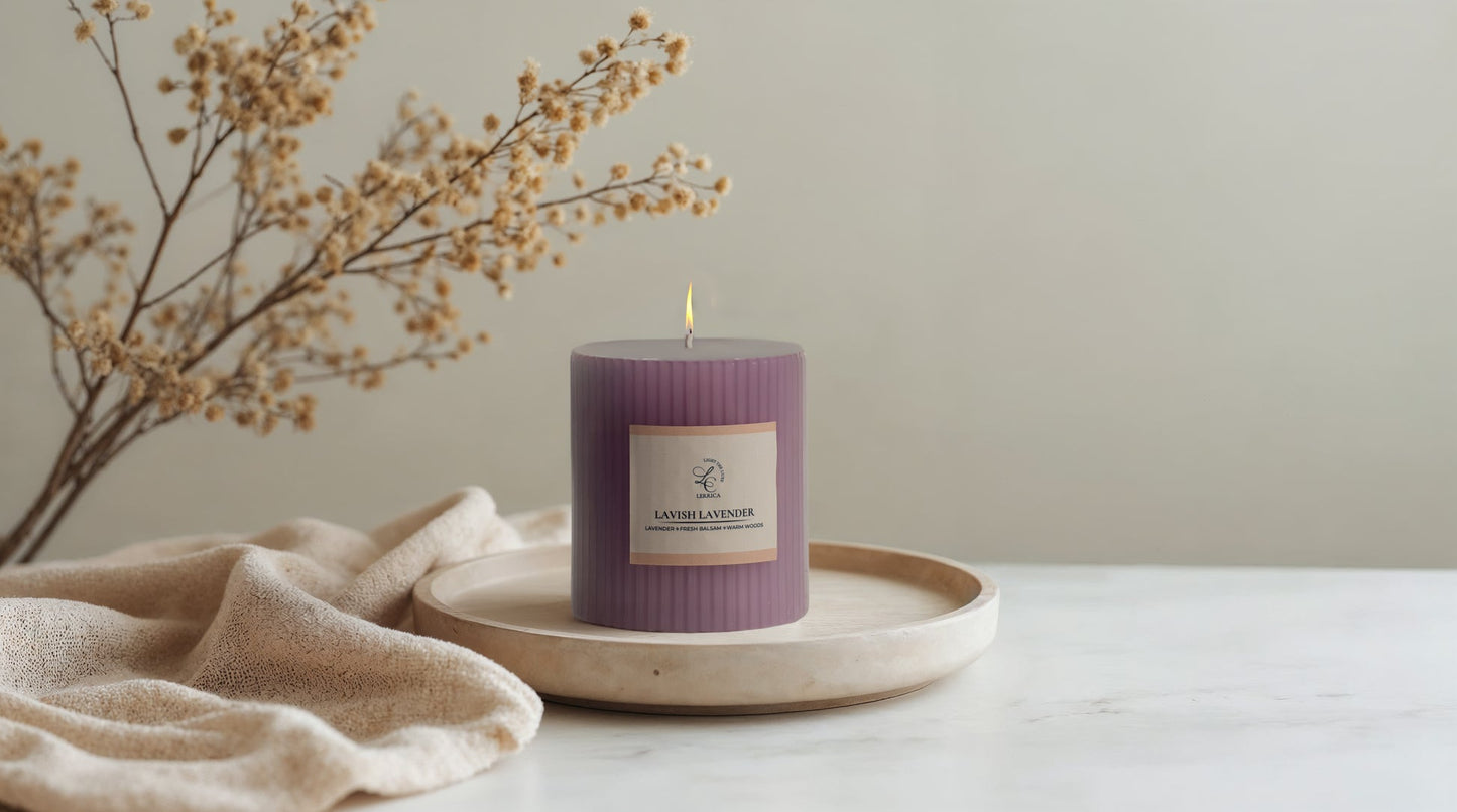 Lerrica Sculpted Fragrance Pillar Candle - 250GM