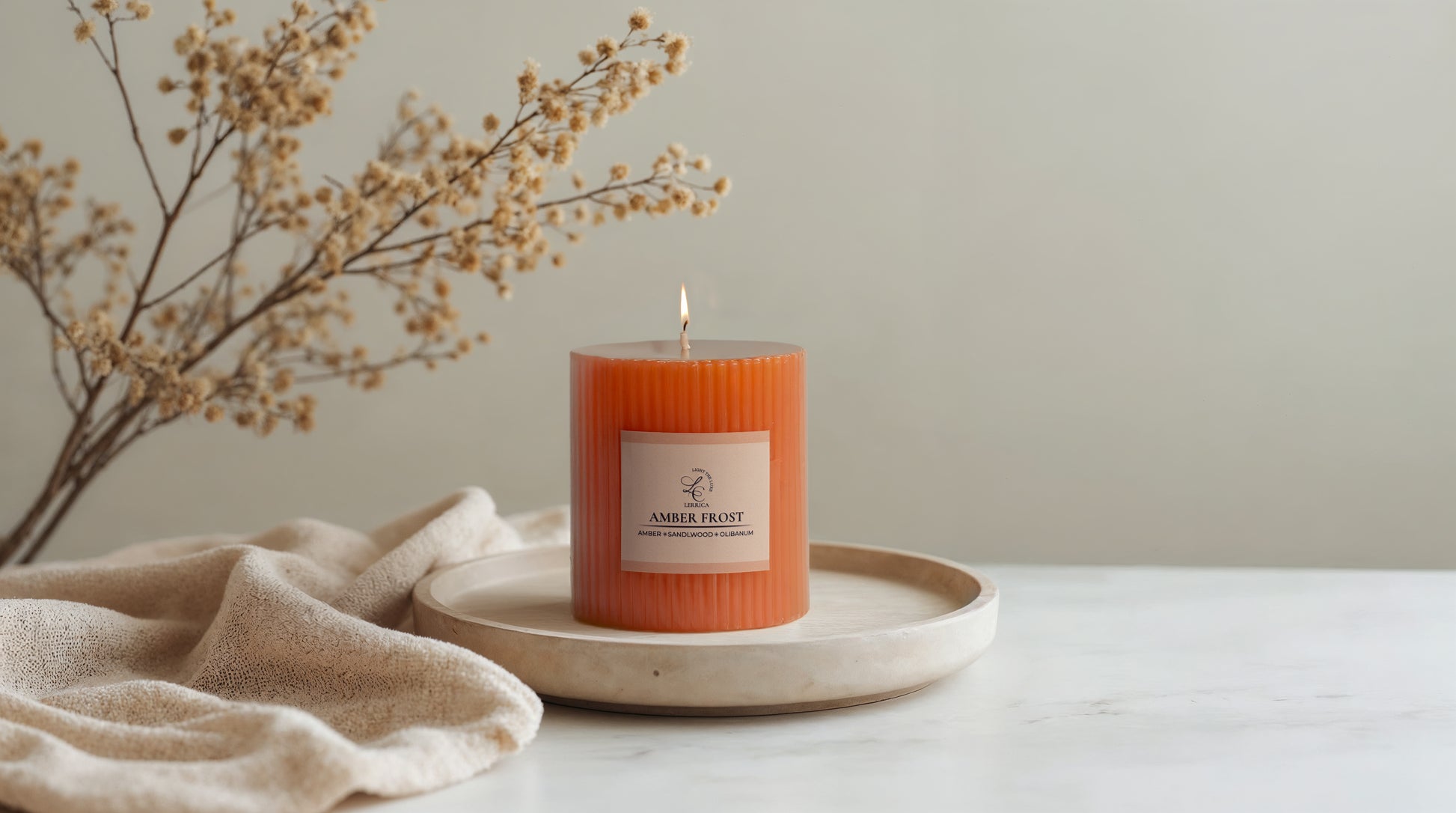 Lerrica Sculpted Fragrance Pillar Candle - 250GM