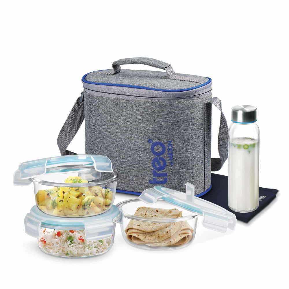 Milton All Fresh Premier Glass Tiffin Box Grey