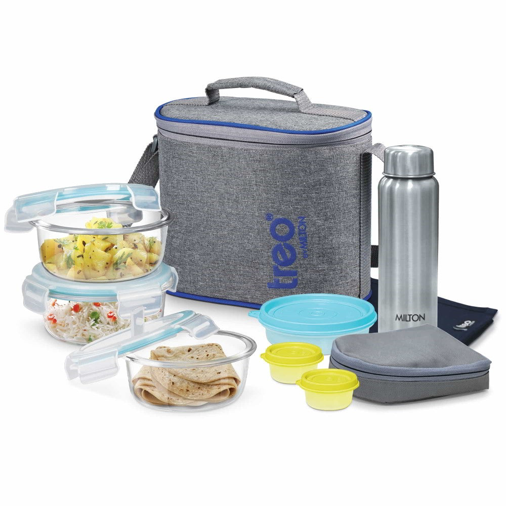 Milton All Fresh Premier Glass Tiffin Box Grey