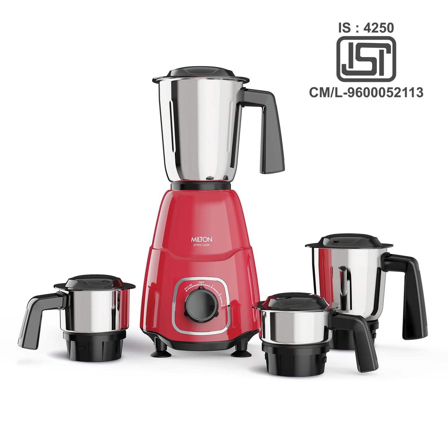 Milton Spire Mixer Grinder Red 3Jar