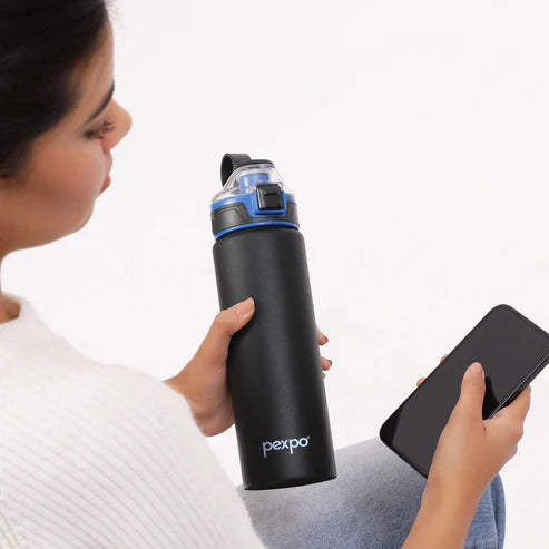 Pexpo Arctic SS Water Bottle with Double Lock Cap 800 ML