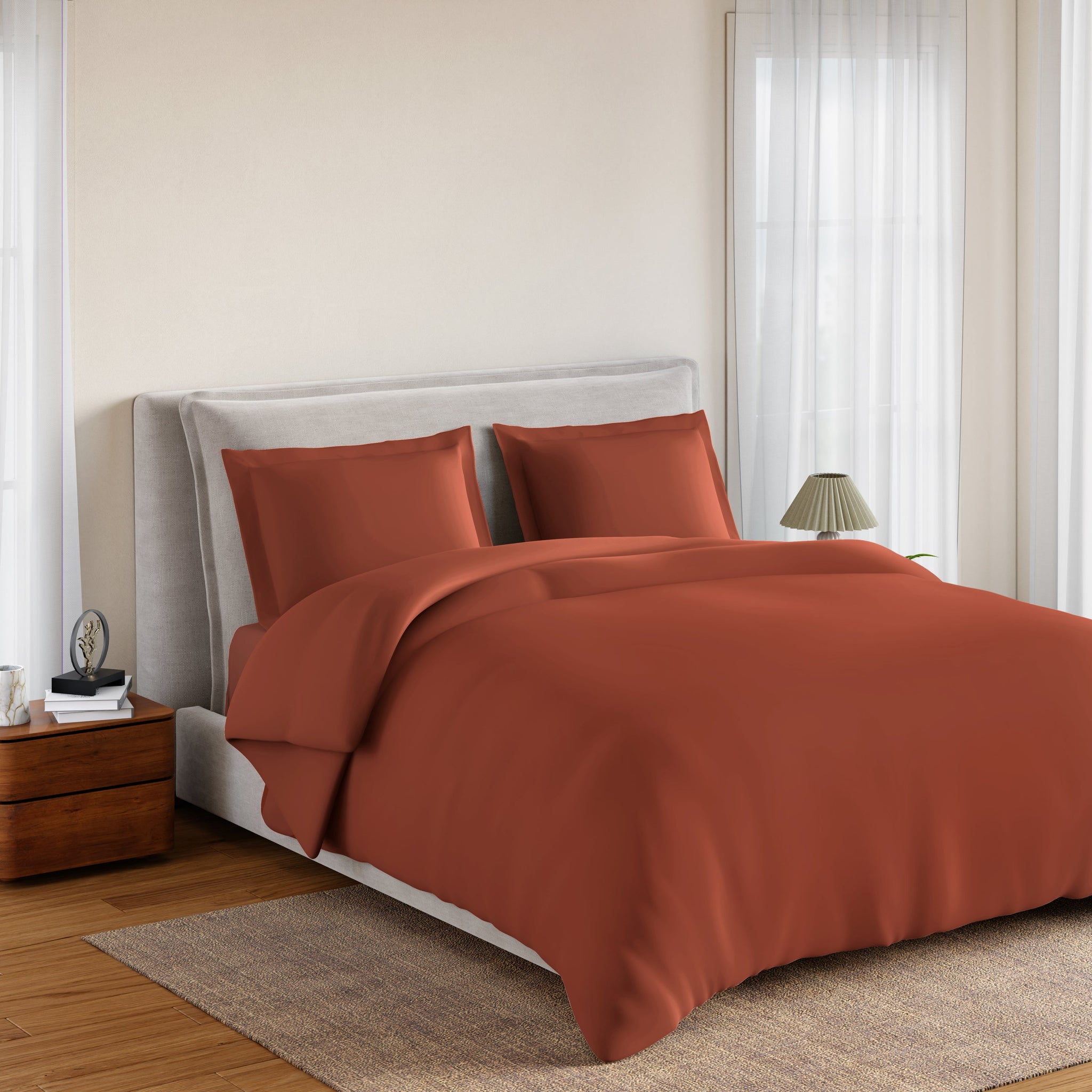 Spaces Essentials 100% Cotton Double Quilt, 170 TC, Solid, Bruchetta