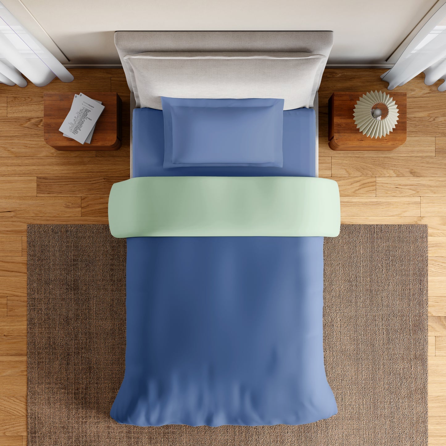 Spaces Essentials 100% Cotton Single Quilt, 170 TC, Solid, True Blue