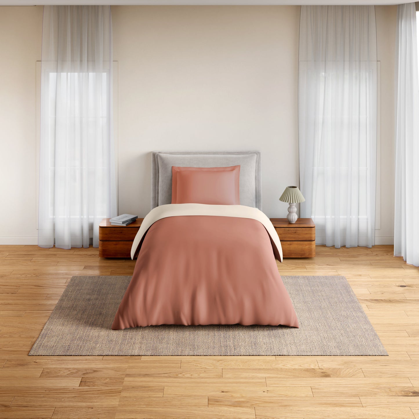 Spaces Essentials 100% Cotton Single Quilt, 170 TC, Solid, Mocha Mousse