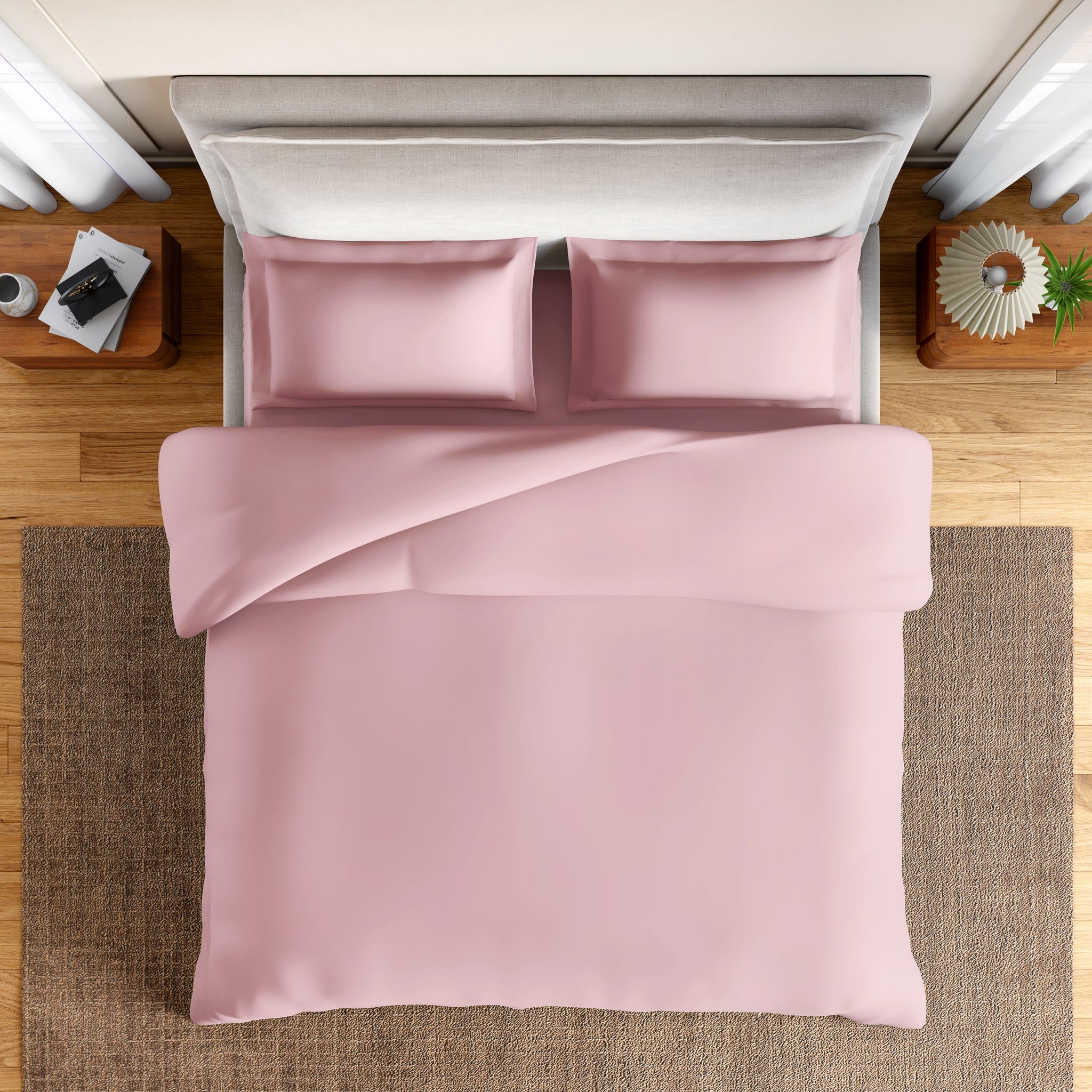 Spaces Essentials 100% Cotton Double Quilt, 170 TC, Solid, Pink Dogwood