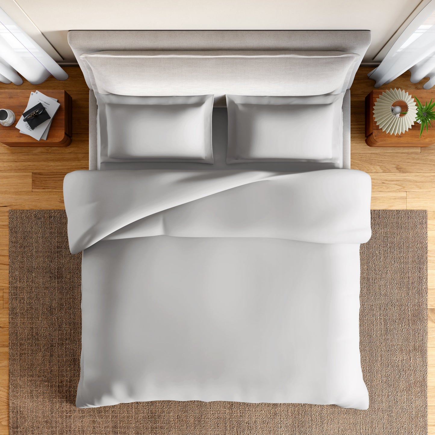 Spaces Essentials 100% Cotton Double Quilt, 170 TC, Solid, Silver Cloud/Tea