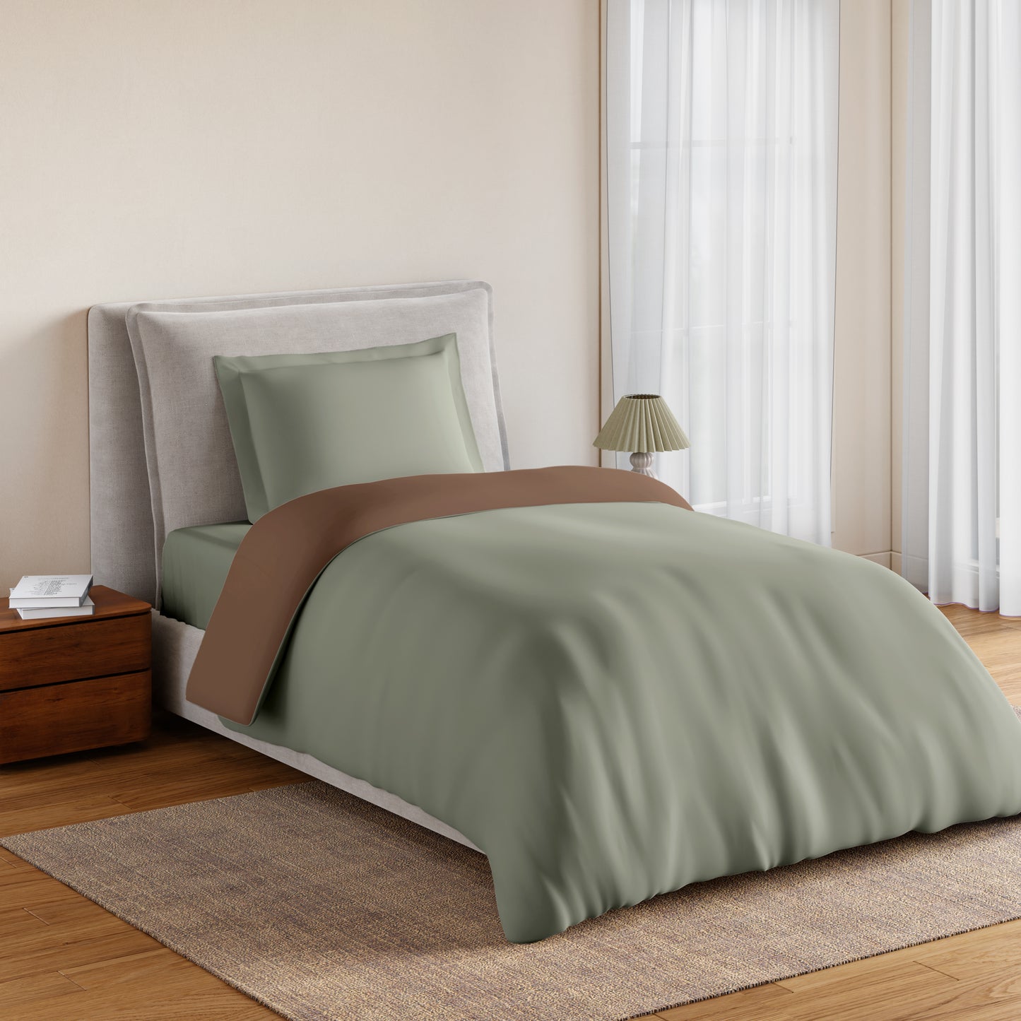 Spaces Essentials 100% Cotton Single Quilt, 170 TC, Solid, Bruchetta