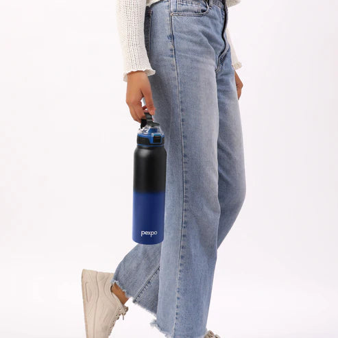 Pexpo Amaze Thermo Steel Bottle  | Tri-Ply Vacuum Insulated Hot & Cold Flask | For Travel