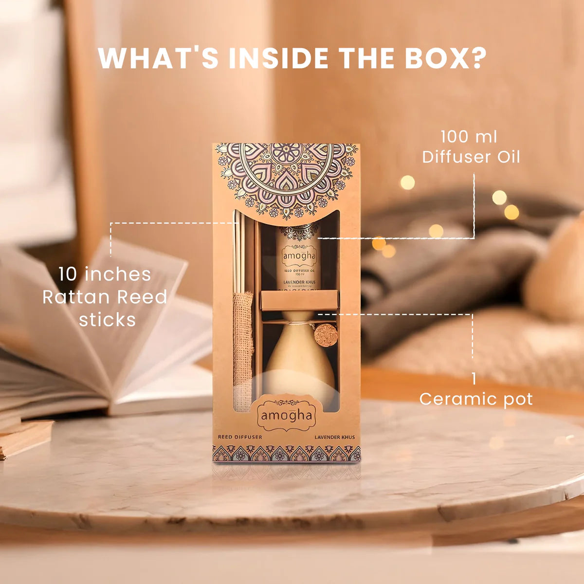 IRIS Amogha Lavender Khus Reed Diffuser 100ml