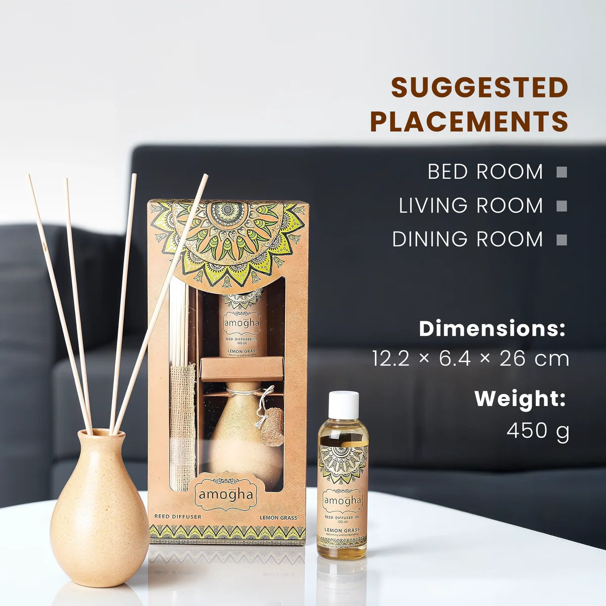 IRIS Amogha Lemon Grass Reed Diffuser Set 100ml