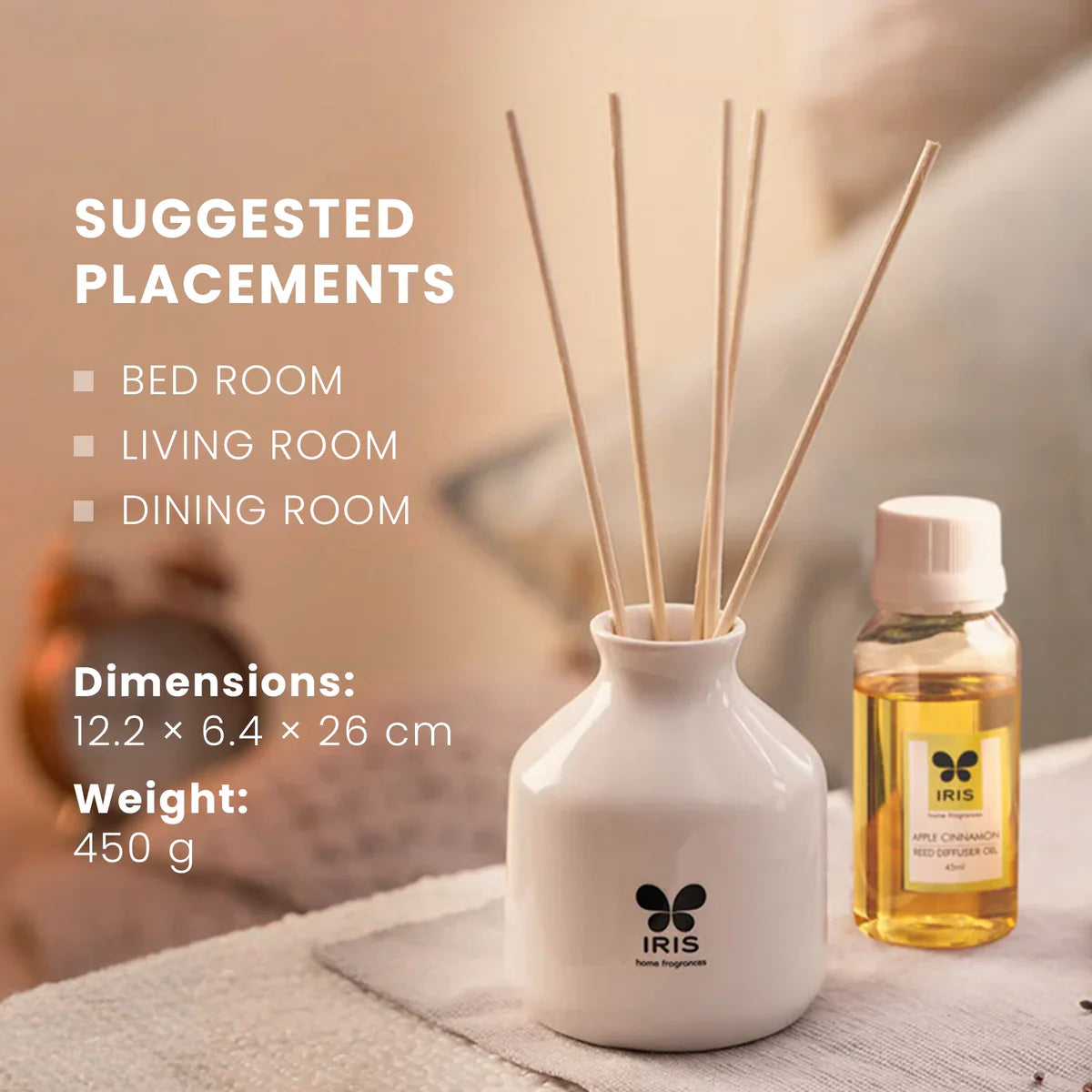 IRIS Apple Cinnamon Reed Diffuser Set 60ml
