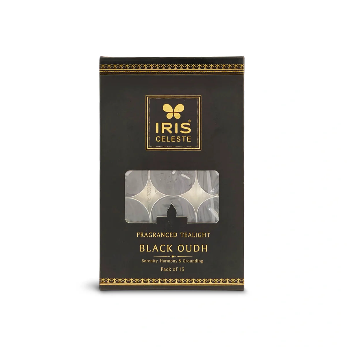 IRIS Celeste Black Oudh Scented Tealight Candles 12GM