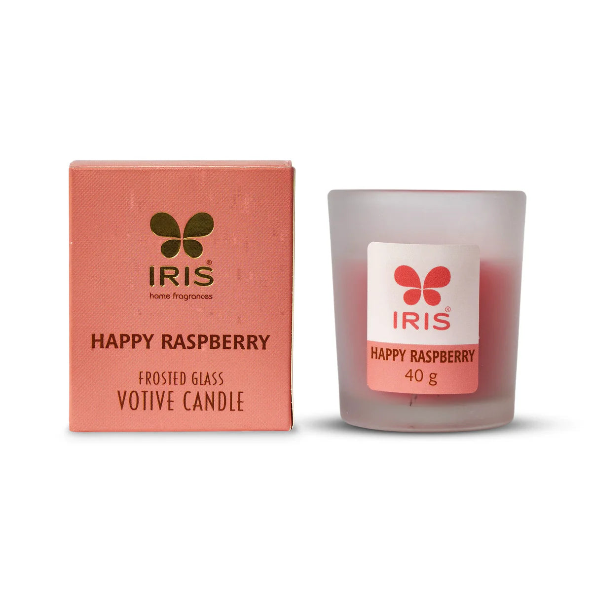 IRIS Happy Raspberry Frosted Shot Glass Scented Candle 40gm
