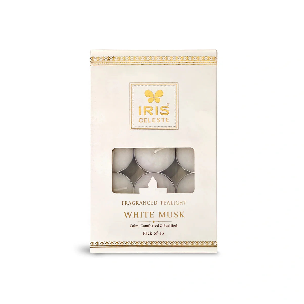 IRIS Celeste White Musk Scented Tealight Candles 12GM