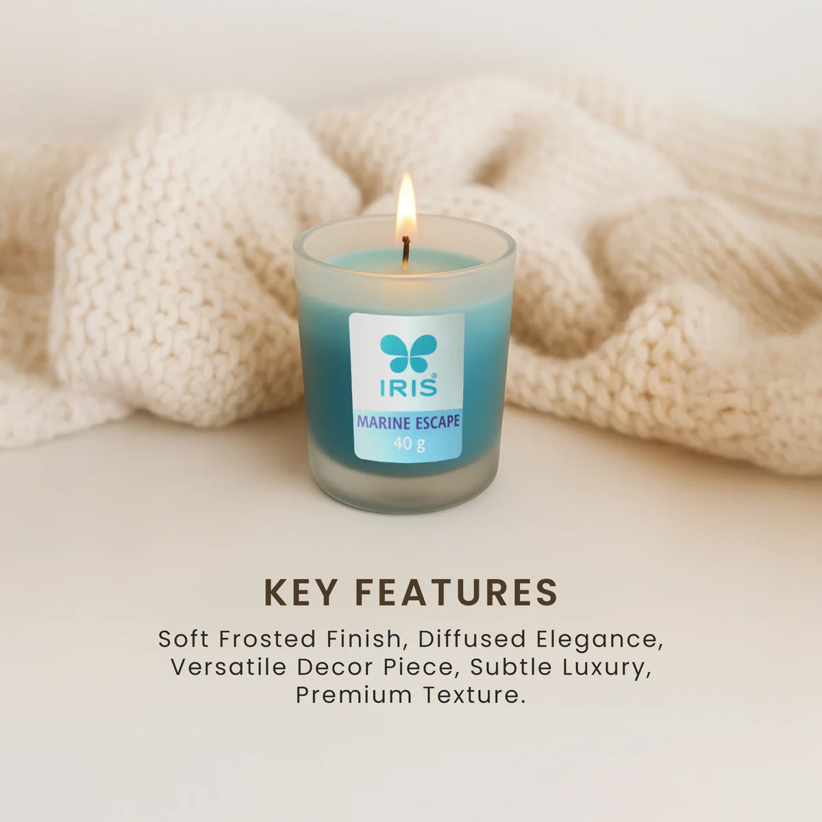 IRIS Marine Escape Frosted Shot glass scented Candle 40gm