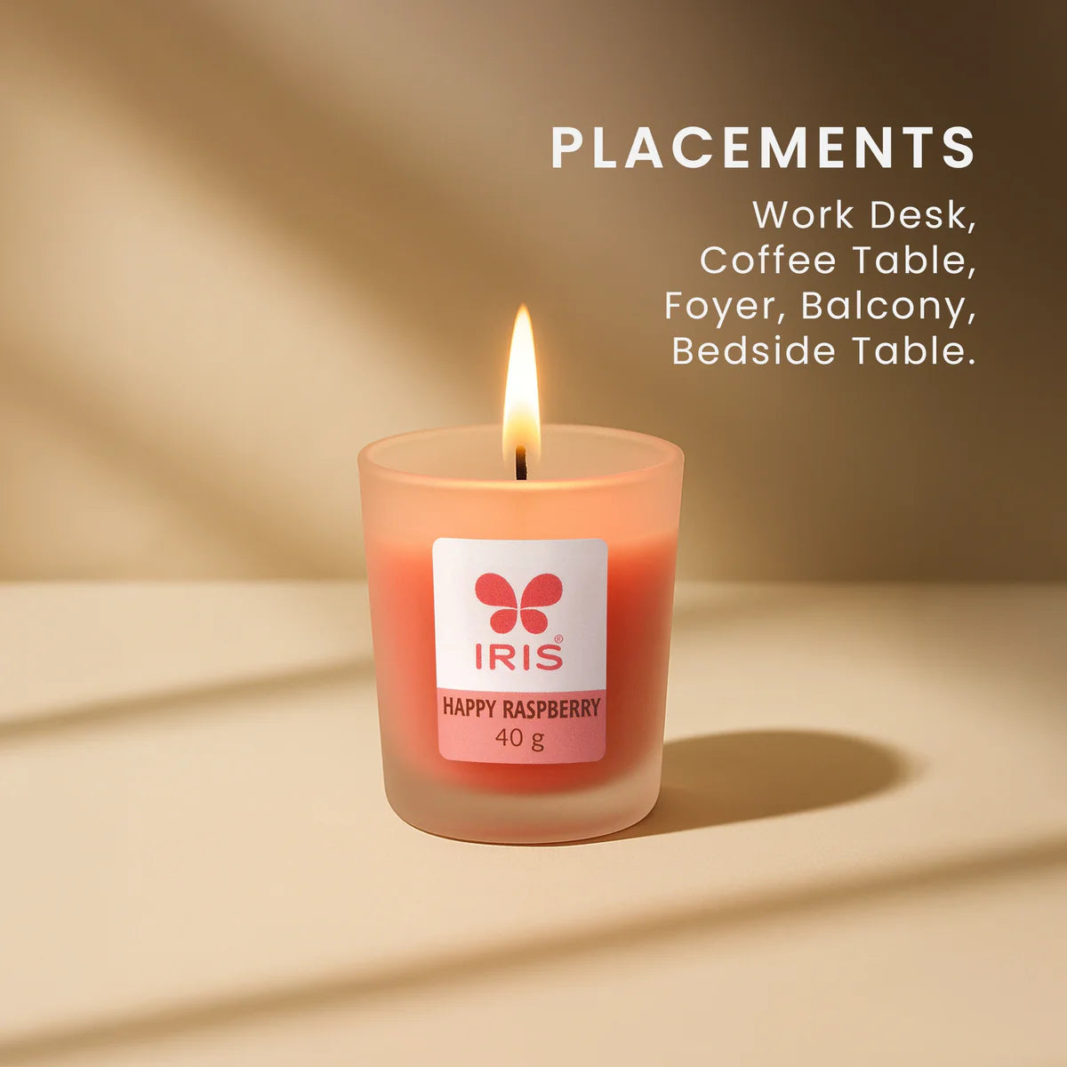 IRIS Happy Raspberry Frosted Shot Glass Scented Candle 40gm