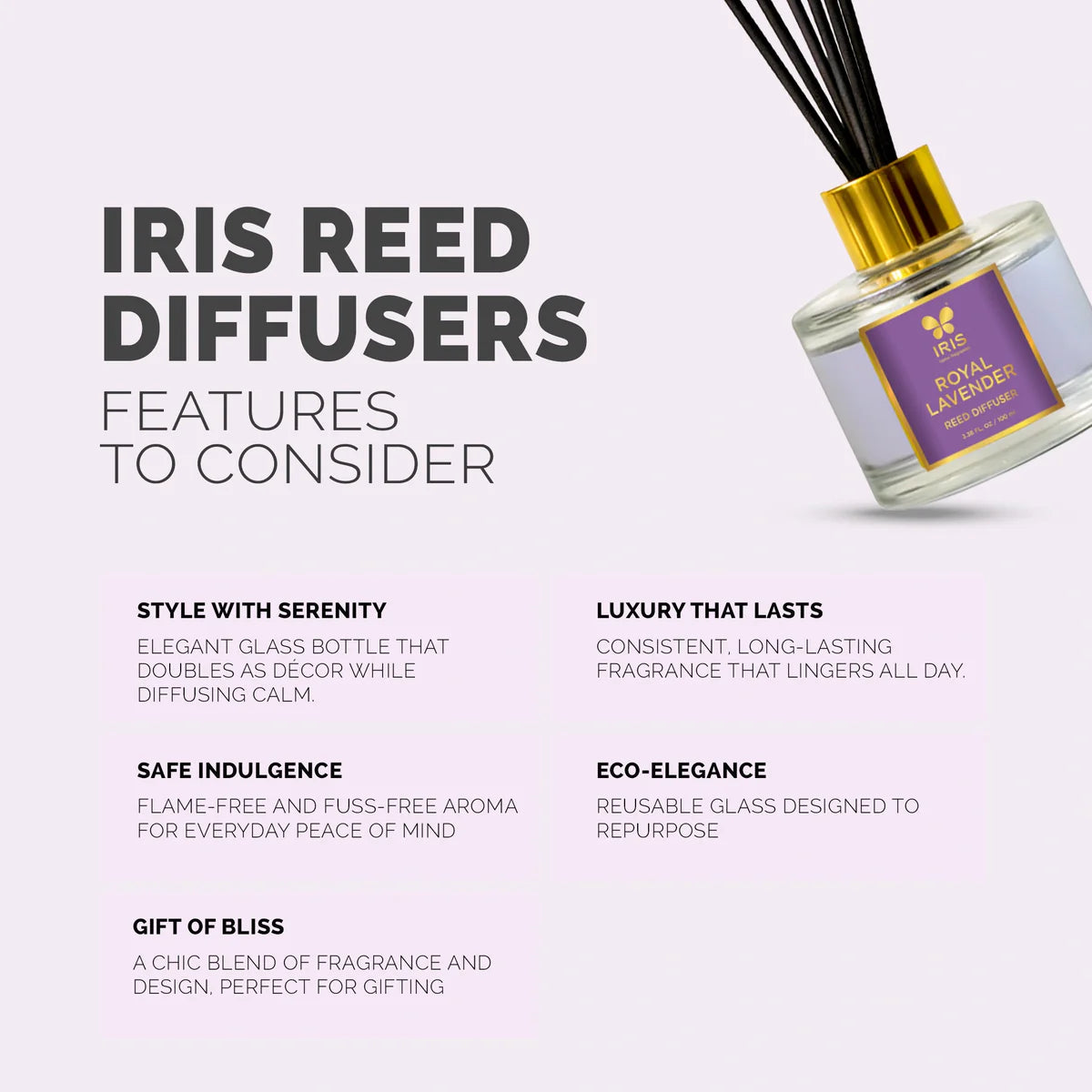 IRIS Royal Lavender Aroma Reed Diffuser Set 100ml