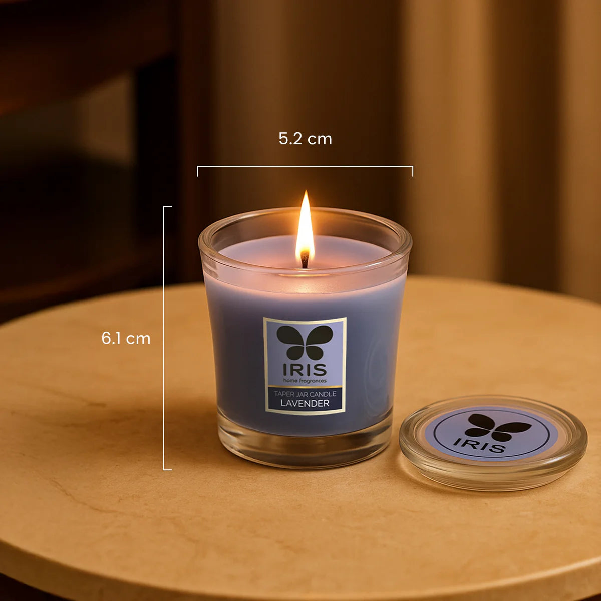 IRIS Lavender Taper Jar Candle 110GM
