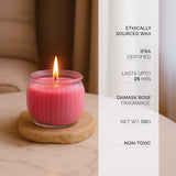 IRIS Ribbed Jar candle - Damask Rose 110GM