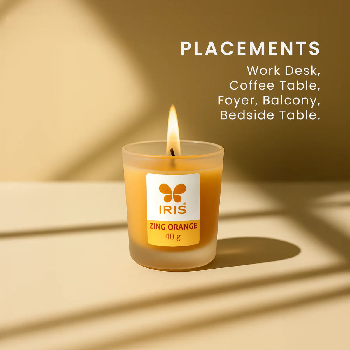 IRIS Zing Orange Frosted Shot glass scented Candle 40gm