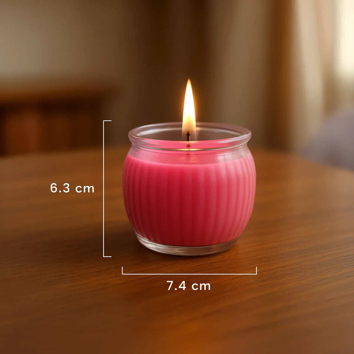 IRIS Ribbed Jar candle - Damask Rose 110GM