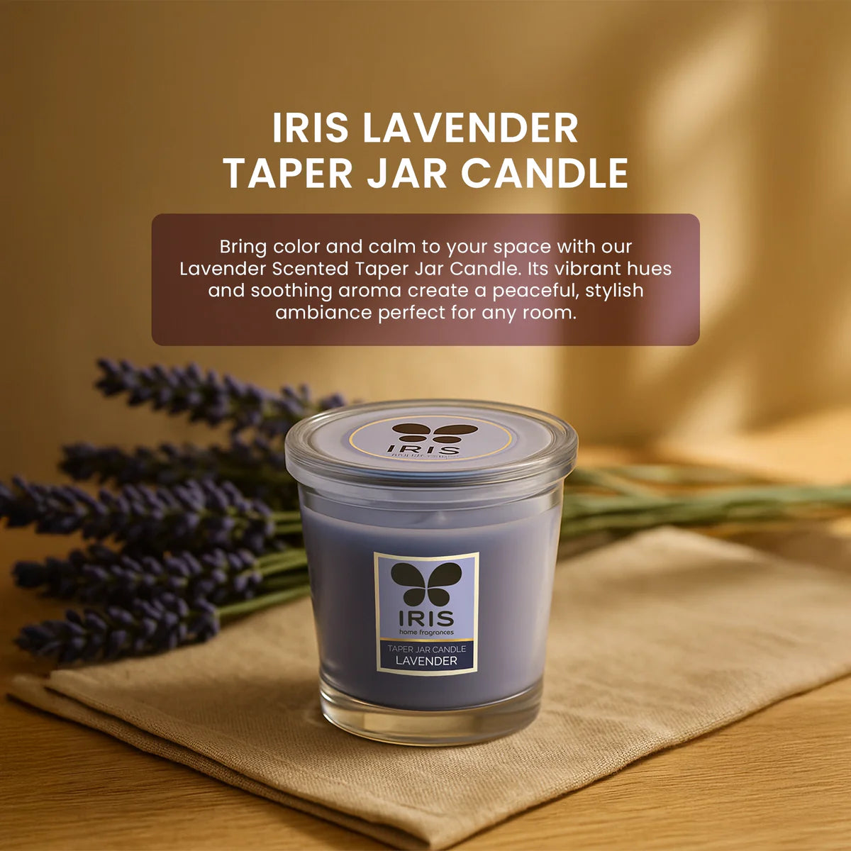 IRIS Lavender Taper Jar Candle 110GM