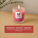 IRIS Velvety Rose Frosted Shot glass scented candle 40gm