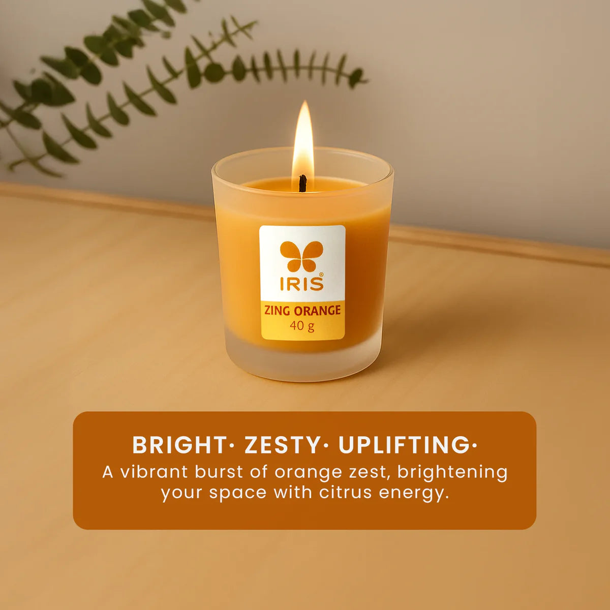 IRIS Zing Orange Frosted Shot glass scented Candle 40gm